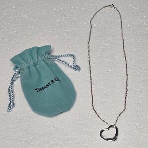 Tiffany & Co. Elsa Peretti Sterling Silver Open Heart Necklace